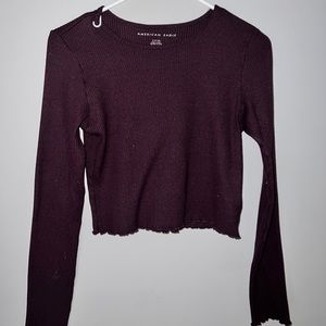 womens long sleeve crop top